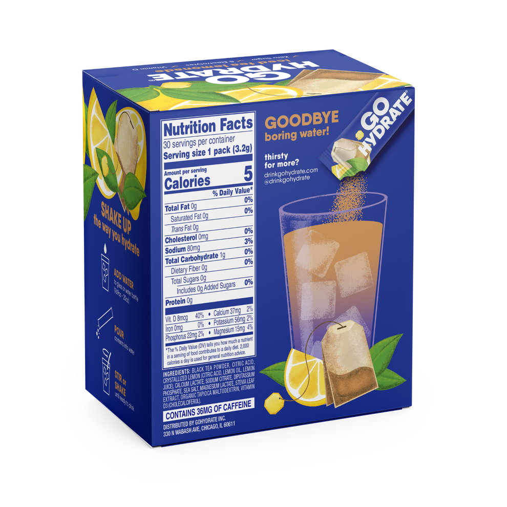 Iced Tea Lemonade Electrolyte Packets - Sugar-Free (30ct) – GoHydrate