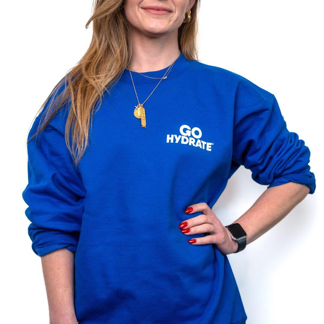 #NotThirsty Blue Sweatshirt - Front
